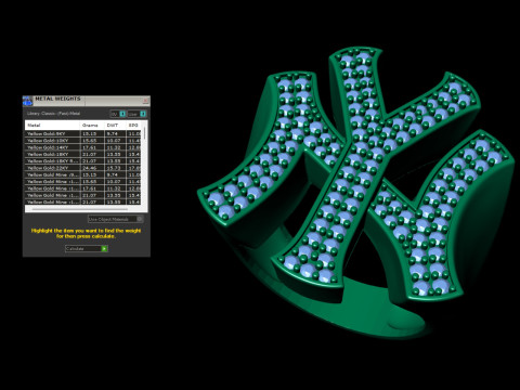 NY Yankees Diamond Signet Ring Modèles 3D en vedette
