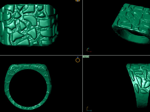 Light Weight Plain Gold Nugget Ring All 7 Sizes From US 6 to US 12 3D 打印模型