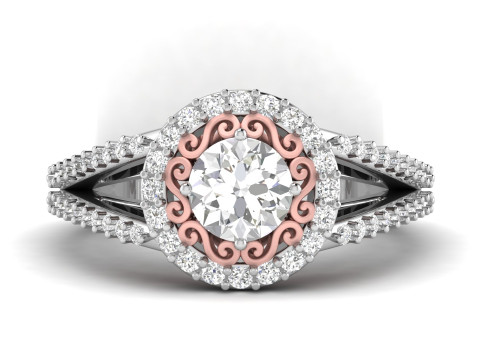 Princess Filigree Engagement Ring 3D प्रिंट मॉडल