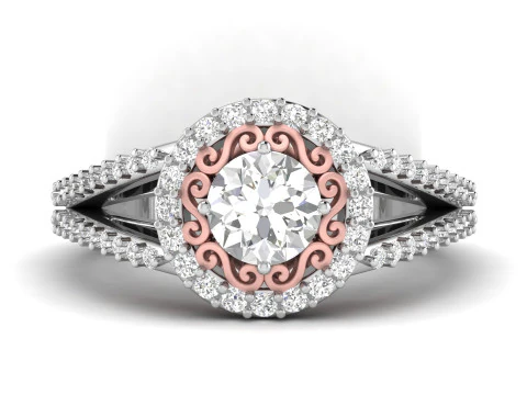 Princess Filigree Engagement Ring 3D Print Model