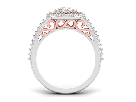 Princess Filigree Engagement Ring 3D प्रिंट मॉडल
