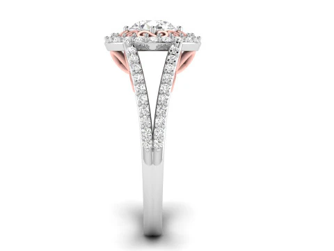 Princess Filigree Engagement Ring 3D Print Model