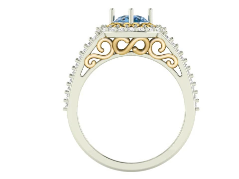 Princess Filigree Engagement Ring 3D Print Model