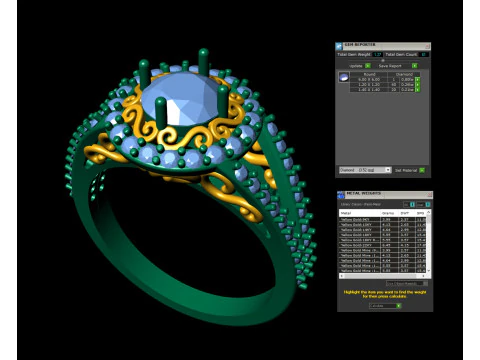 Princess Filigree Engagement Ring 3D Print Model
