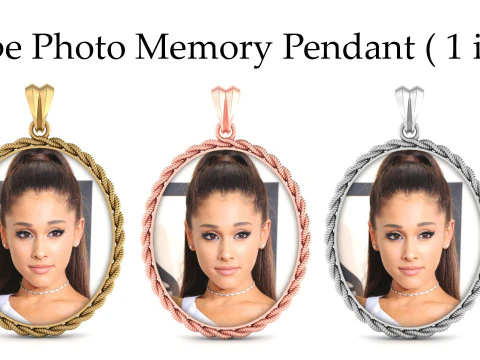 Pingente de mem&oacute;ria fotogr&aacute;fica em corda - 1 polegada Modelo de Impressão 3D