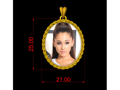 Rope Photo Memory Pendant - 1 inch Model do druku 3D