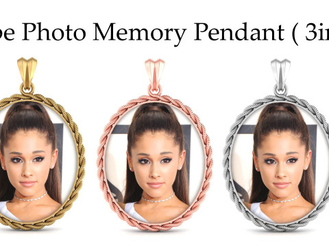 Rope Photo Memory Pendant - 3 inch Model do druku 3D