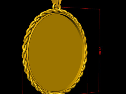 Rope Photo Memory Pendant - 3 inch Model do druku 3D