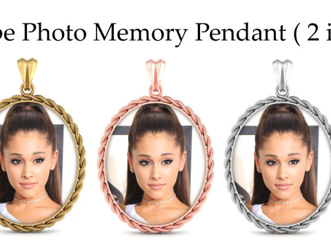 Pingente de mem&oacute;ria fotogr&aacute;fica em corda - 2 polegadas Modelo de Impressão 3D
