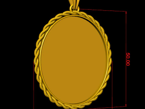 Rope Photo Memory Pendant - 2 inch 3D Print Model