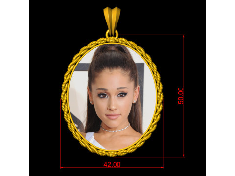 Rope Photo Memory Pendant - 2 inch 3D Print Model