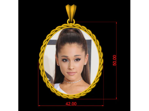 Rope Photo Memory Pendant - 2 inch 3D Print Model
