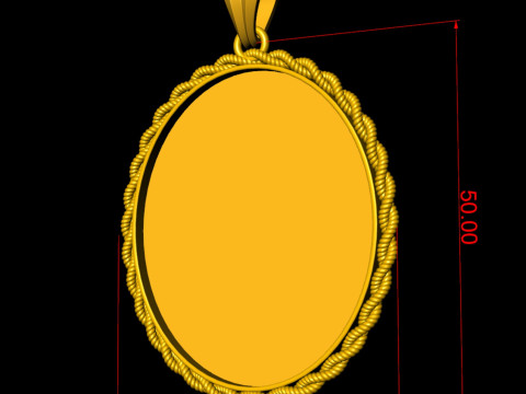 Rope Photo Memory Pendant - 2 inch 3D Print Model
