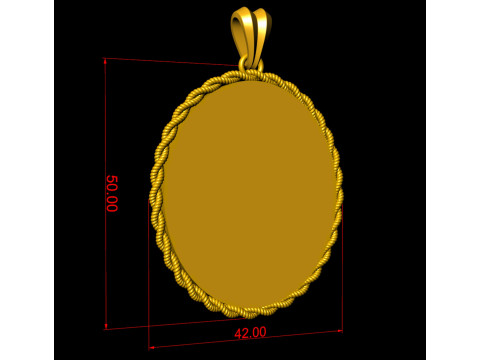 Rope Photo Memory Pendant - 2 inch 3D Print Model