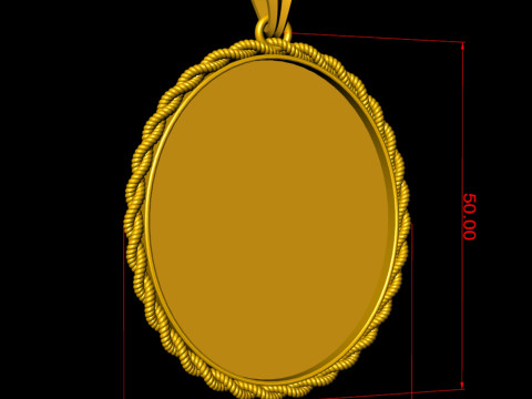 Rope Photo Memory Pendant - 2 inch 3D Print Model