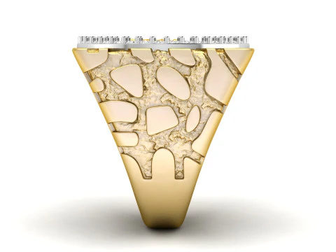 Coin 50 Pesos Mexican Gold Nugget RING 3D Print Model