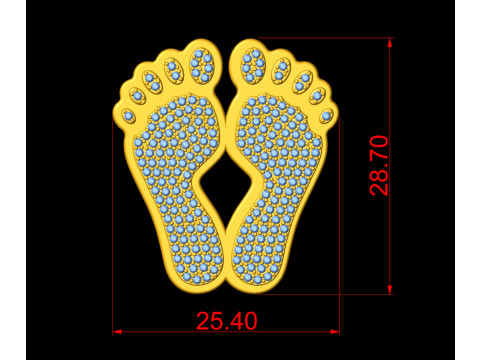 Foot Pendant 3D Print Model