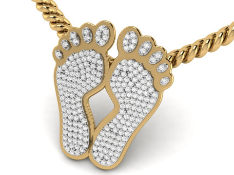 Foot Pendant 3D Print Model