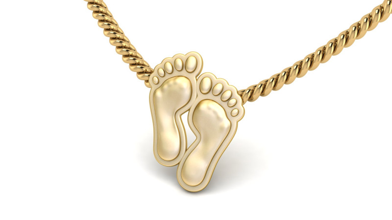 Gold Lucky Feet Pendant Modelo de impresión 3D .c4d .max .obj .3ds .fbx .stl .blend