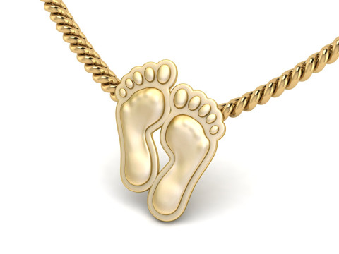 Gold Lucky Feet Pendant 3D Print Model