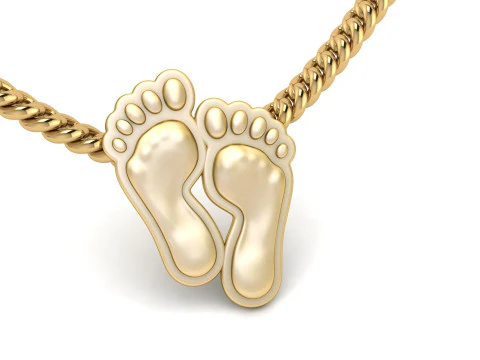 Gold Lucky Feet Pendant 3D Print Model