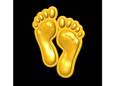 Gold Lucky Feet Pendant 3D Print Model