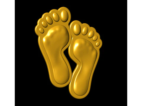 Gold Lucky Feet Pendant 3D Print Model