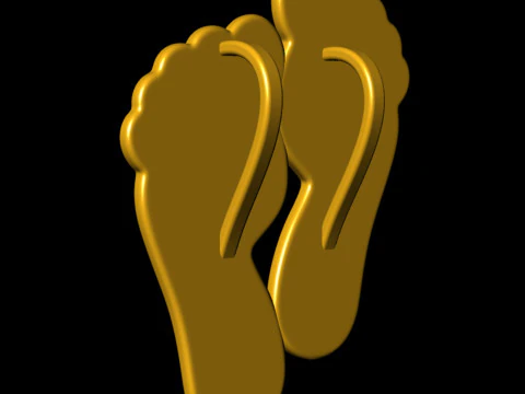 Gold Lucky Feet Pendant 3D Print Model