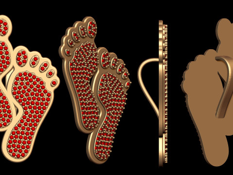 Diamond Lucky Feet Pendant Type 2 Modello di stampa 3D