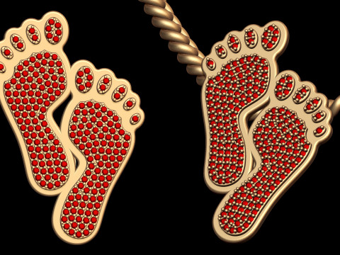 Diamond Lucky Feet Pendant Type 2 Modello di stampa 3D