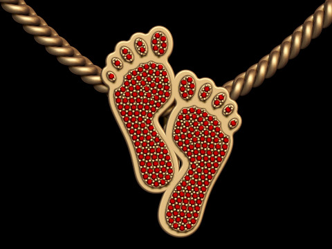 Diamond Lucky Feet Pendant Type 2 Modello di stampa 3D