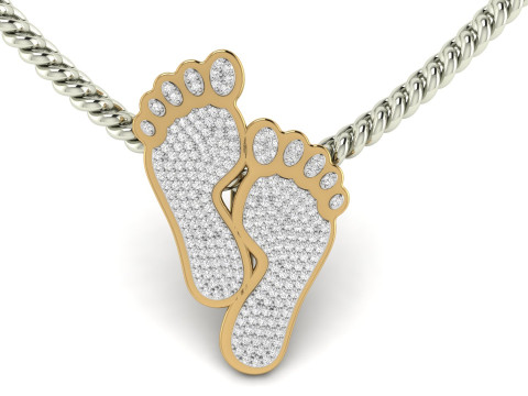 Diamond Lucky Feet Pendant Modello di stampa 3D