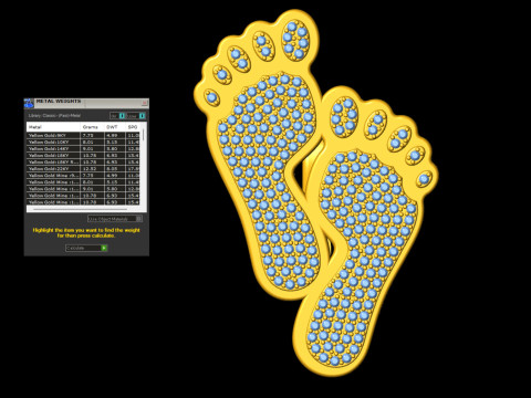 Diamond Lucky Feet Pendant Modello di stampa 3D