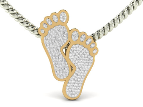 Diamond Lucky Feet Pendant Modello di stampa 3D