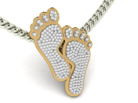 Diamond Lucky Feet Pendant Modello di stampa 3D