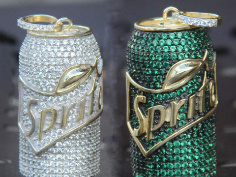 Iced Out Sprite Soda Can Diamond Pendant Modelo de Impressão 3D