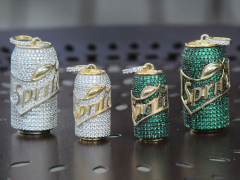Iced Out Sprite Soda Can Diamond Pendant Modelo de Impressão 3D