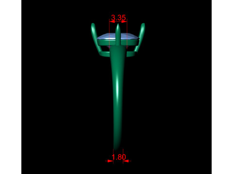 Cushion Claw Diamond Engagement Ring 3D Print Model