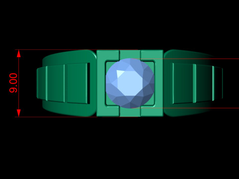 Gents Heavy Dual Tone Solitaire Engagement Ring Modèles 3D en vedette