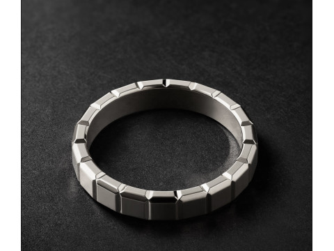 Gents Ice-Cube Blocks Plain Gold Ring 3D Baskı Modeli