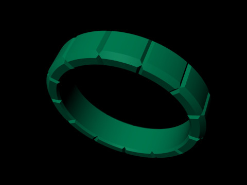 Gents Ice-Cube Blocks Plain Gold Ring 3D Baskı Modeli
