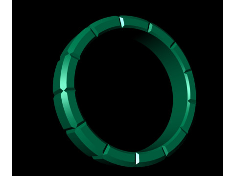 Gents Ice-Cube Blocks Plain Gold Ring 3D Baskı Modeli
