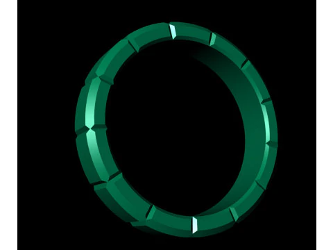 Gents Ice-Cube Blocks Plain Gold Ring 3D Print Model