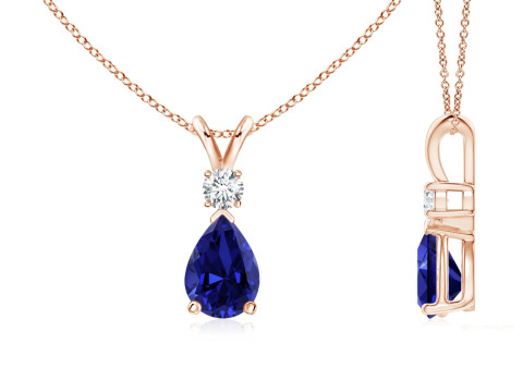 Valentine Pear with Round Solitaire Pendant 3Dプリントモデル