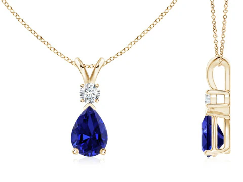 Valentine Pear with Round Solitaire Pendant 3D Print Model