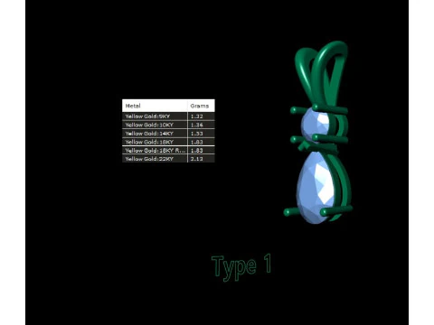 Valentine Pear with Round Solitaire Pendant 3D Print Model