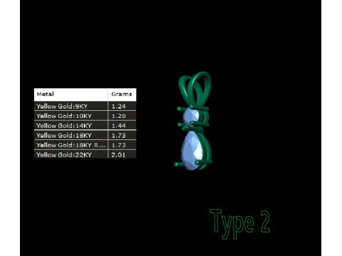 Valentine Pear with Round Solitaire Pendant 3D Print Model