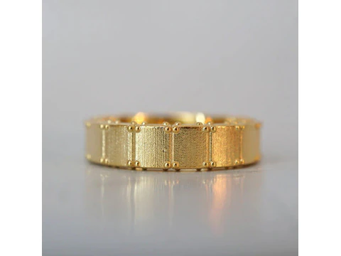 Classic Shield Textured Ring Band 3D Print Model