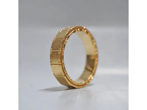 Classic Shield Textured Ring Band 3D Print Model