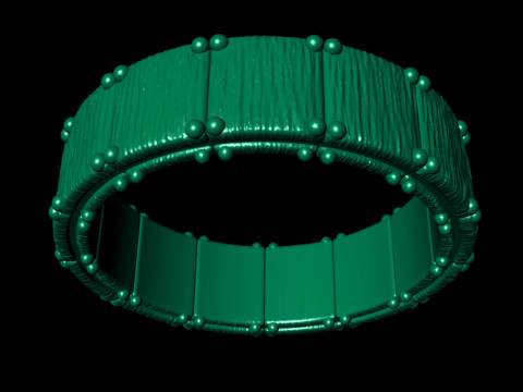 Classic Shield Textured Ring Band Model Cetak 3D